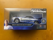 BRIAN'S NISSAN SKYLINE GT-R R34 SILVER FAST  FURIOUS DIECAST JADA 2019
