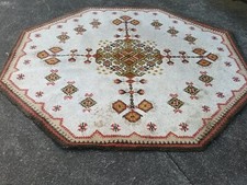 60er Kelim Teppich Handgeknüpft Carpet Rug Shag 240cm 8eckig Wolle 70er L59