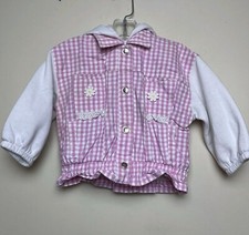 Weather Tamer Quality Outwear Toddler VTG Pink Gingham Jacket Size 24 Months