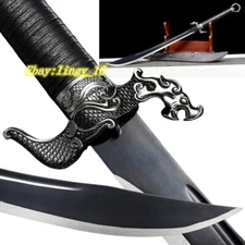 Black High Manganese Steel Broadsword WUSHU Big Knife Sharp Chinese Da Dao Sword