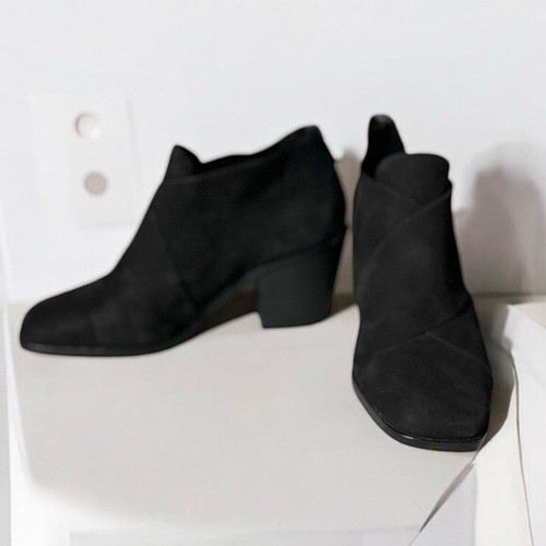 NEW Eileen Fisher Irwin Black Suede Bootie Women's Size 5 or  Big Girl Size 3 - Picture 7 of 10