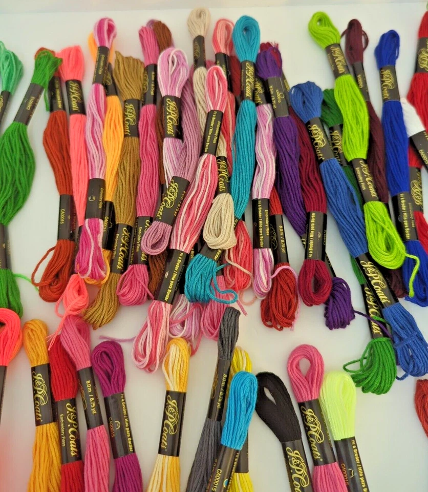 99 Skeins Embroidery Floss Assorted Colors Coats & Clark's Random Colors - Image 3 of 4