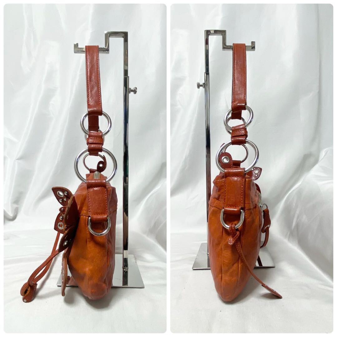 miu miu archive レザー ショルダーバッグ y2k 00s Rare 00s Miu Miu Archive Studded Leather Shoulder Bag Orange