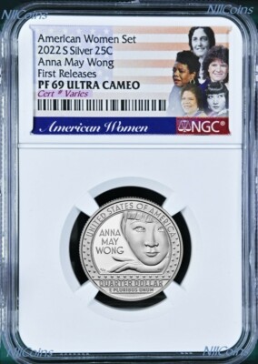 2022 S Silver NGC American Women Anna May Wong QUARTER Proof coin PF 69 FR