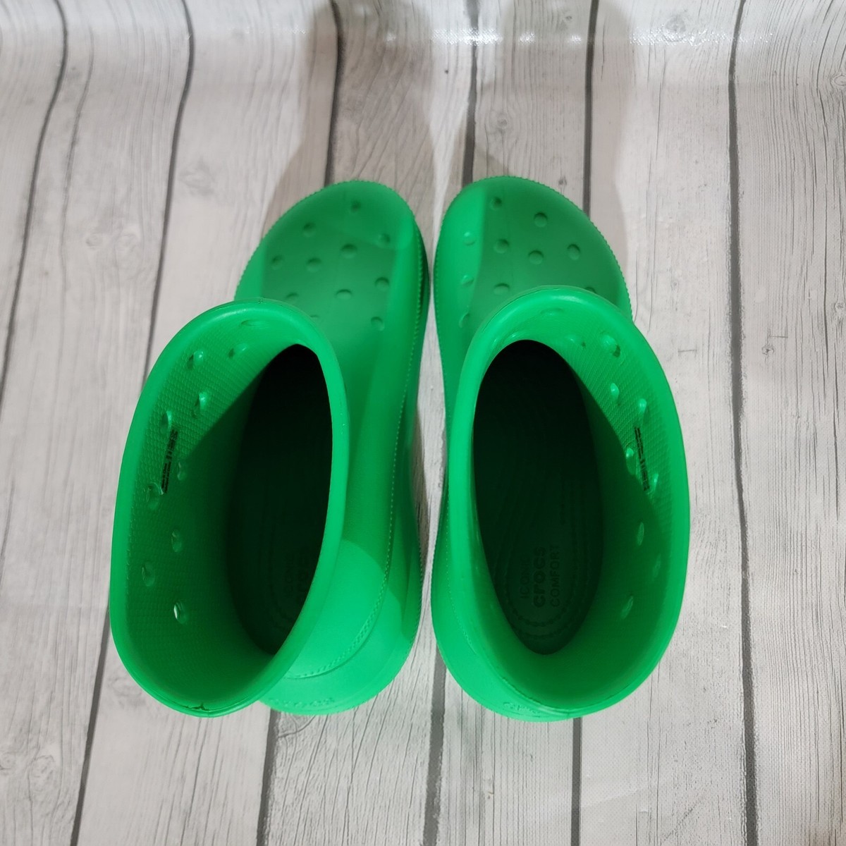 Crocs Classic Green Crush Platform Rain Boots - Women's Size 7