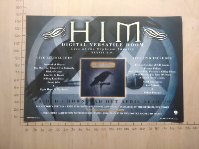 HIM - Digital Versatile Doom - 2007 music Advert 25 x 16 cm Scrapbook Finland