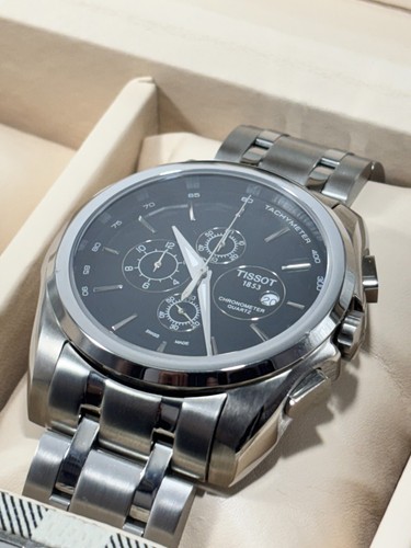 Tissot Couturier Tachymeter Chronograph Quartz Men's Wrist Watch - Picture 9 of 12