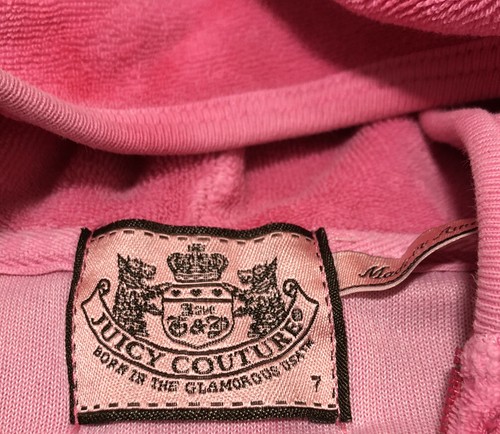 Juicy Couture Girls Pink Sweat Suit Size 7 - Picture 6 of 8