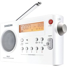 Sangean PR-D7 AM/FM Digital Rechargeable Portable Radio - White, One Size
