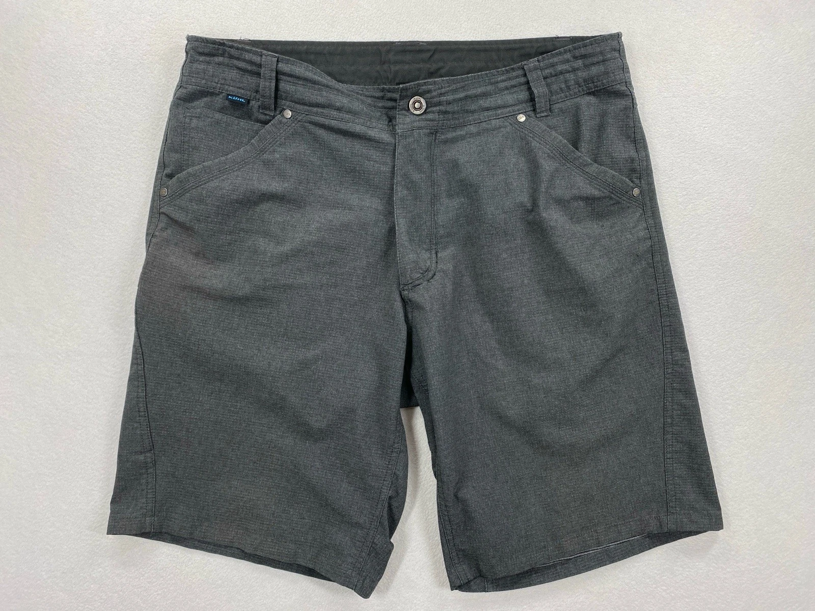Kuhl Vortex Shorts Mens 36x10 Gray Hiking Outdoor Chino Stretch Performance