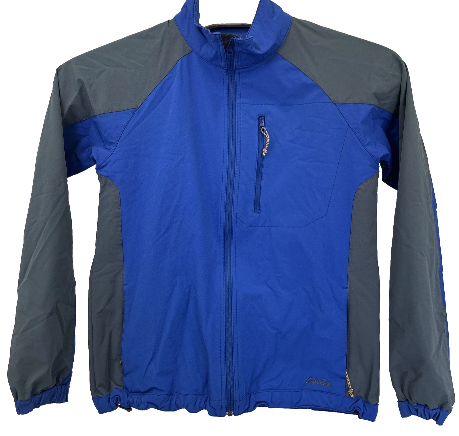 Cabelas Jacket Windbreaker Waterproof Shell Jacket Men’s Size Medium Blue/Gray
