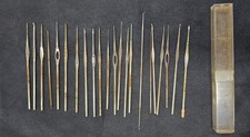 20 Vtg. to Antique Crochet Hooks Lot Metal Steel Boye Susan Bates Victoria