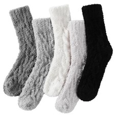 Fuzzy Socks for Women - 5 Pairs Soft Cozy Fluffy Slipper for Winter Warm Slee...