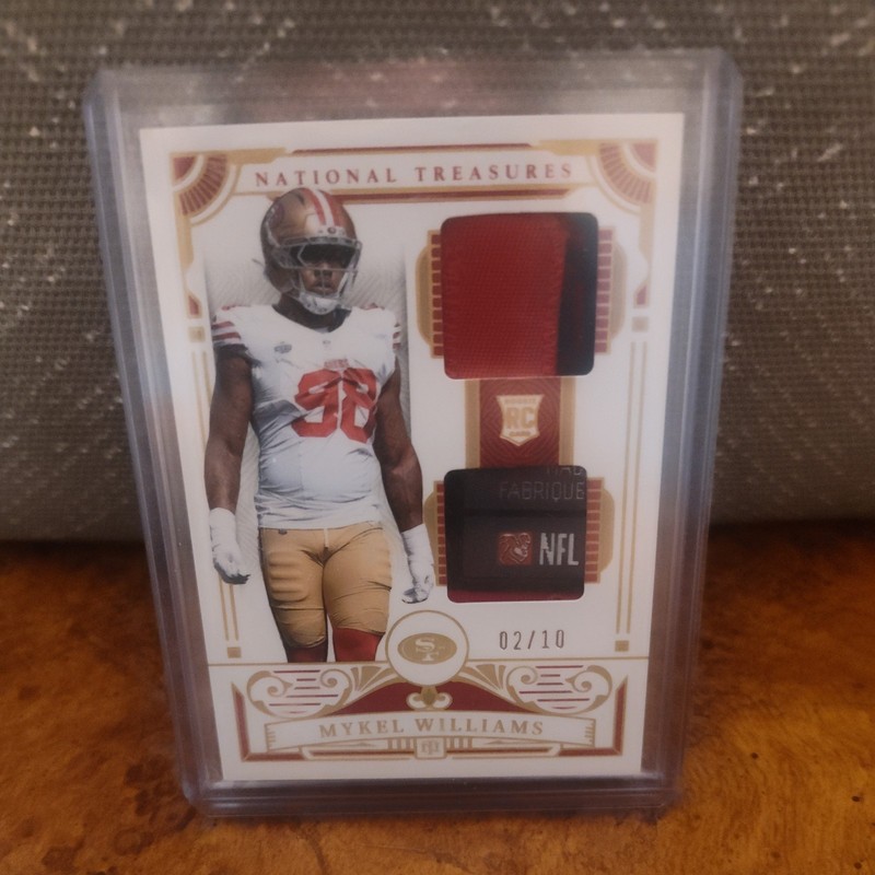 2025 National Treasures Mykel Williams RC Rookie Laundry Tag Patch 2/10 49ers