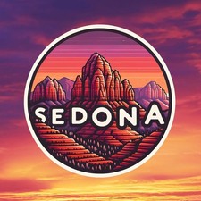 2" Colorful Sedona Sticker, Arizona, Biking, Hiking, Spirit, Nature, Canyon, Sun