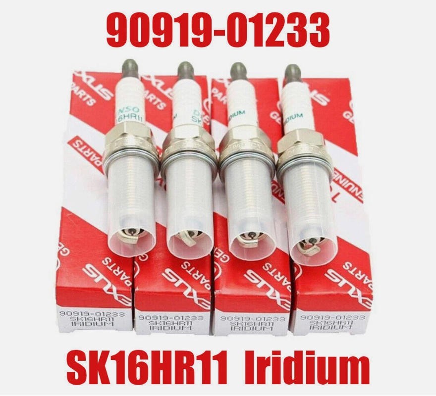 4Pcs OEM Denso Iridium Spark Plug 3417 SK16HR11 90919-01233 for Camry Highlander