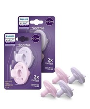 Philips Avent Soothie 0-3 Months Orthodontic Baby Pacifiers, 100 Silicone x2