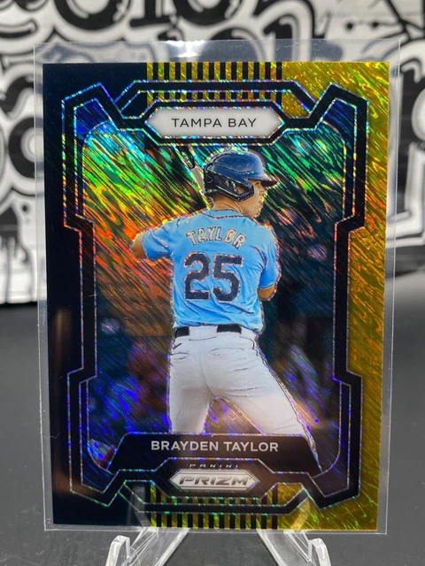 1/3 BRAYDEN TAYLOR PANINI PRIZM FOTL BLUE GOLD SHIMMER 2023-24 TAMPA BAY RAYS /3