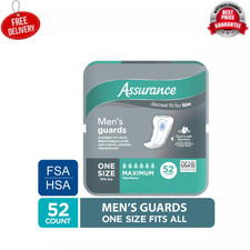 Assurance Men's Guards Maximum Absorbency Incontinence Pads, 52 Count, Free Ship