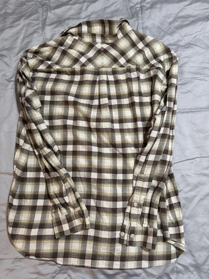 Columbia Abotonable Cuadros Manga Larga XXL Marrón Caqui Rojo Omni-wick Foto 4 de 4