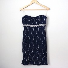 Navy Lace Sequin Strapless Party Dress Junior Girls Size 13