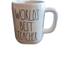 Rae Dunn Magenta Artisan Collection BEST TEACHER EVER 18oz Coffee Coco Mug