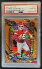 2024 Panini Select Patrick Mahomes II Club Neon Orange Pulsar Prizm #/7 PSA 10