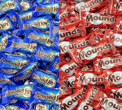 MIX Mounds Dark Chocolat Coconut Caramel BAR & Almond Joy MINI BAR In Pounds Bag