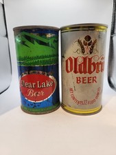 CLEAR LAKE FLAT TOP BEER CAN GRACE BROS. and OLDBRU TAB BURGERMEISTER