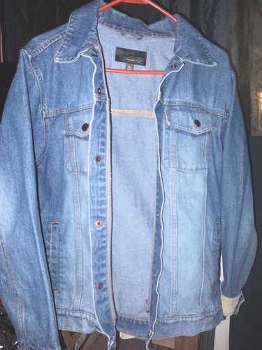 Urban Pipeline Men's Denim Trucker Jean Jacket XLBlue Corduroy Wrist Cuffs - product listing photo