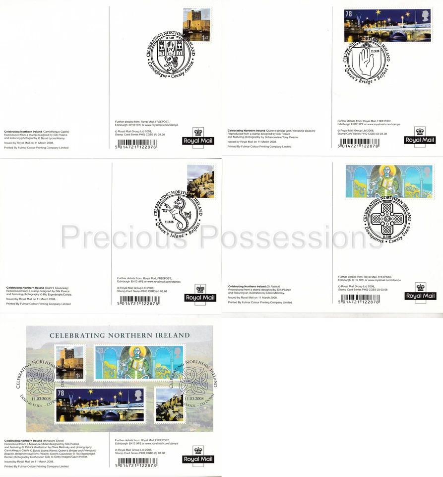 GB TARJETAS PHQ USADAS TRASERAS FDI 2008 Nº CGB3 CELEBRANDO IRLANDA DEL NORTE Foto 2 de 2