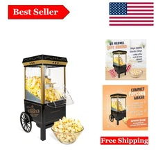 Vintage Hot-Air Popcorn Maker – Healthy 12-Cup Snack Machine with Classic Sta...