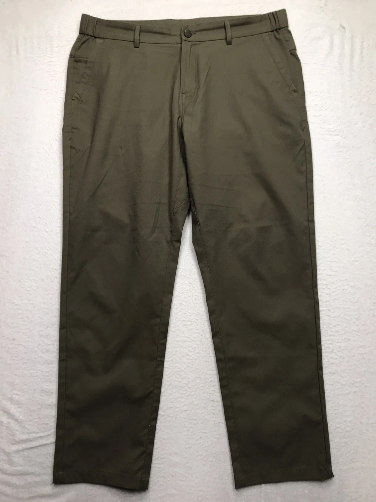 JACK ARCHER Jetsetter Pants Men 34x28 Olive Green Stretch Tech Poly Golf Chino