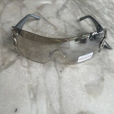 TRUE RELIGION Women's Silver Frame Mirror Lens Wrap Sunglasses TR57182 NEW