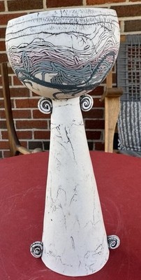 Romilla Batra California Studio Art Pottery Chalice 9 H Sculpture Signed