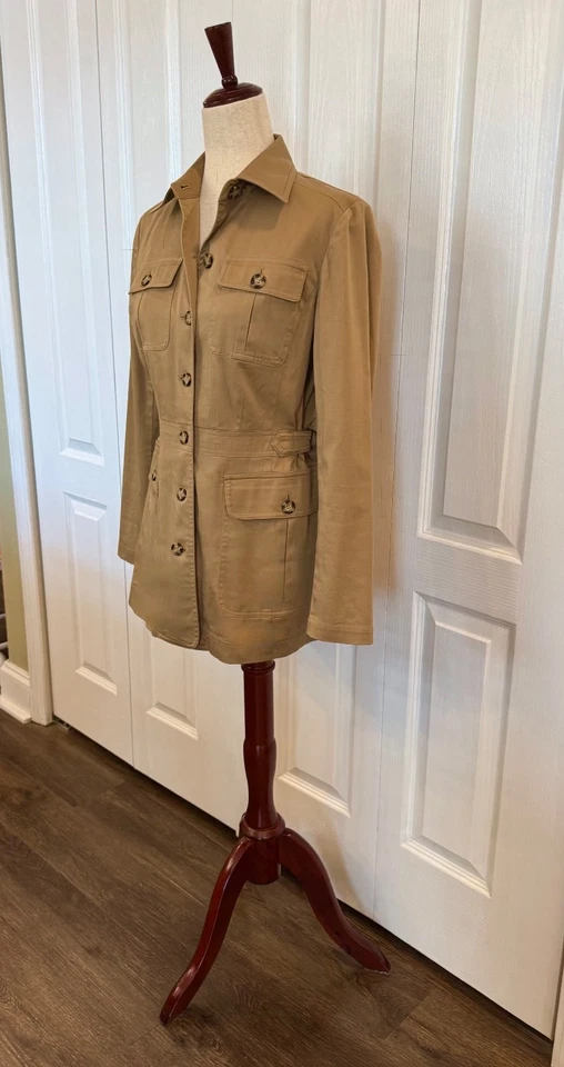 Chaqueta de campo para mujer talla 6 de I.N.C. Color camel profundo, algodón-spandex, 4 bolsillos Foto 3 de 4