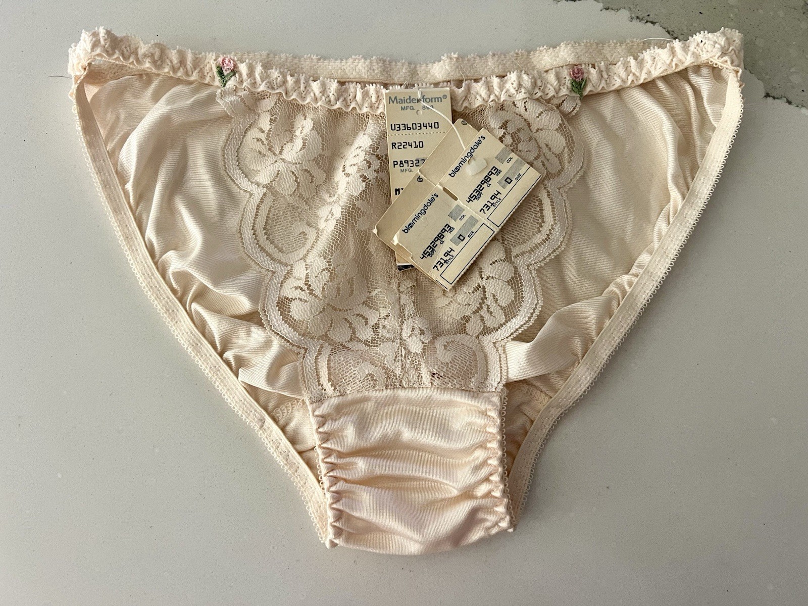 NWT Maidenform Chantilly 27319 VTG Peach Pink Silky S… - Gem