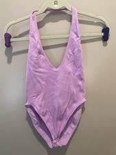 Women s Light Purple Halter Neck Bodysuit Size M