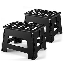 Folding Step Stool with Handle 2-Pack 9 Inch Anti Slip Collapsible Stool ...
