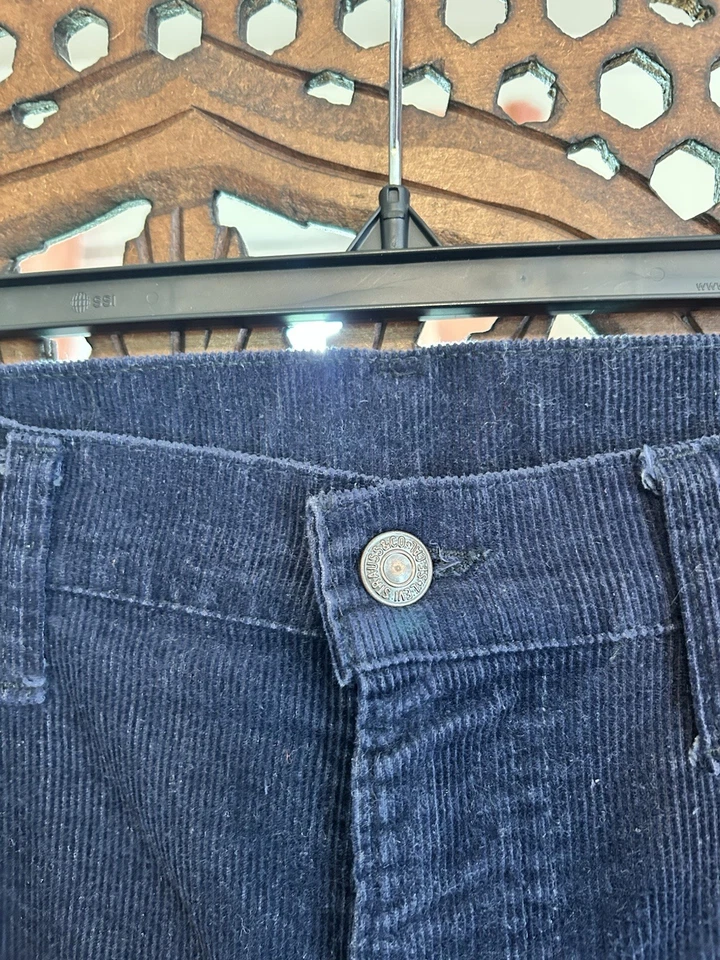 Pantalones vintage años 70 Levi's azul pana 36x33 Foto 2 de 4