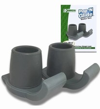 Essential Medical Supply Pop  Glide Easy Use Walker Ski Glides, 2 Pack Gray