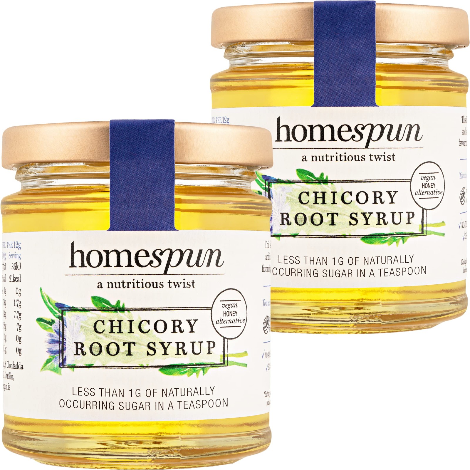 Homespun Chicory Root Syrup - Keto & Low Carb Sweetener - 200 g (Pack of 2)