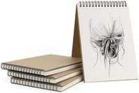 Skizzenbuch A5 4 StüCk 30 Blatt 160GSM Zeichenblock | Kraft Cover | Kunstbuch...