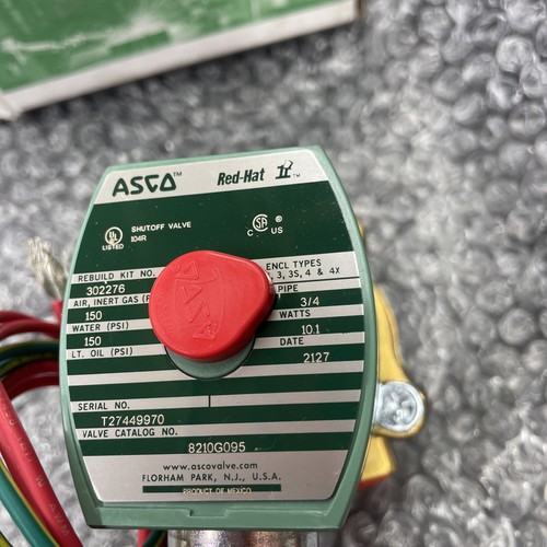 Electroválvula 8210G095 24V Asco RED HAT 2 vías 3/4" NPT cerrado 8210D95 S41 - Imagen 4 de 7