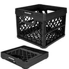 Collapsible Milk Crate Obsidian 1PK - 25L 6 Gal Stackable Storage Bins Holds ...