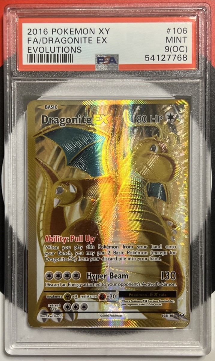 PSA 9(OC) 2016 Pokémon XY Full Art Dragonite EX Evolutions #106