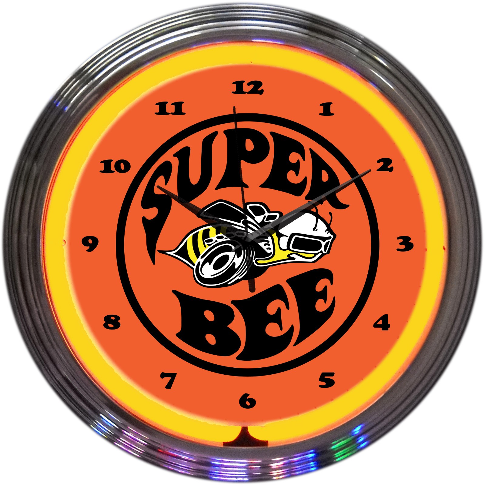 Super Bee Dodge Neon clock sign 1970 392 Hemi Dads Garage wall lamp light 2007
