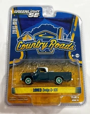 GREENLIGHT COUNTRY ROADS 1963 DODGE D-100 PICK UP TRUCK 1/64 Chase Green Machine