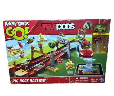 Angry Birds Go! Telepods Pig Rock Raceway Playset w/ 2 Cars & Pigs Hasbro New