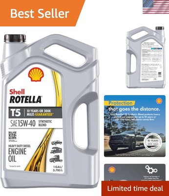 15W-40 Synthetic Blend Diesel Engine Oil - 1 Gallon, Triple Protection